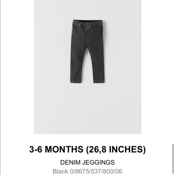 NWT Zara Baby Black Denim Jeggings 3-6 months - Picture 2 of 4